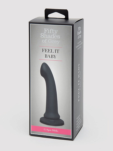 Чёрный фаллоимитатор Fifty Shades of Grey Feel It Baby Silicone G-Spot Dildo FS-80002 (17,8 см)