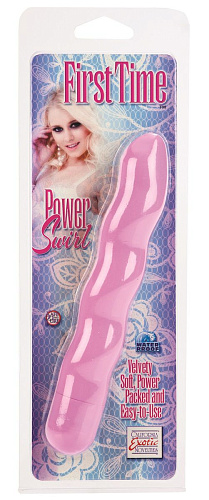 Розовый вибромассажёр с волнами California Exotic Novelties FIRST TIME POWER SWIRL SE-0004-17-2 (15,25 см)