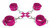 Розовый комплект оков Hand And Legcuffs Shots Media BV OU050PNK