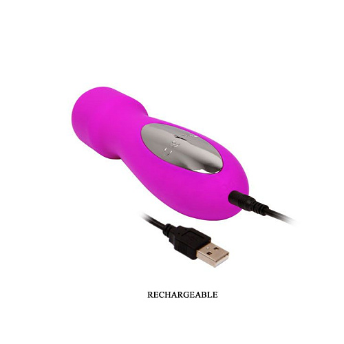 Вибромассажёр лилового цвета с увеличенной головкой Baile Dempsey BI-014312 (14 см)