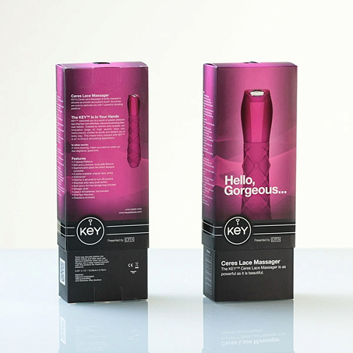 Шикарный розовый вибромассажёр Jopen Ceres Lace Texture Raspberry Pink JO-8051-00-3