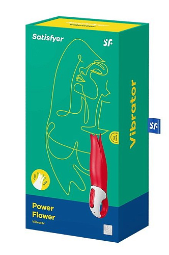 Красный вибратор с лепестками Satisfyer Power Flower J6488-V (18,8 см)