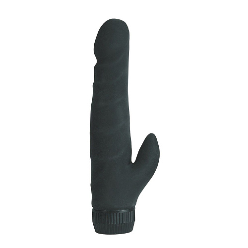 Чёрный вибратор со стимулятором клитора California Exotic Novelties BLACK VELVET SE-0838-30-2 (16 см)