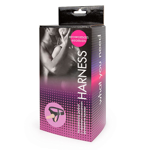 Страпон телесного цвета с вагинальной пробкой Bior toys EE-10065 (16,5 см)