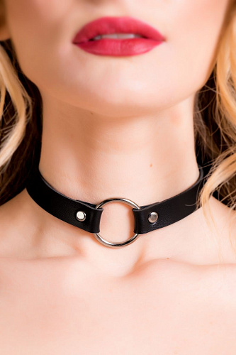 Чёрный кожаный чокер ToyFa Rori 470022