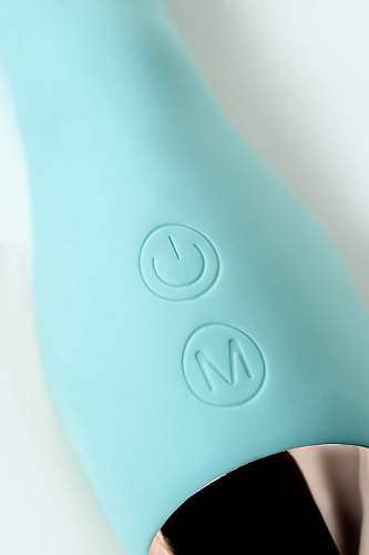 Голубой вибратор с клиторальным стимулятором ToyFa CRYSTAL 561017 (18,3 см)