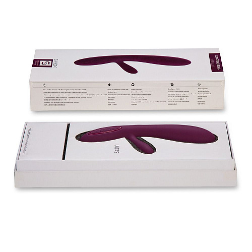 Фиолетовый вибратор с клиторальным стимулятором Svakom Lucas SLDV-02-03 (20 см)