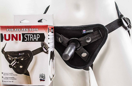Чёрные универсальные трусики Harness с корсетом LOVETOY (А-Полимер) UNI strap 070003