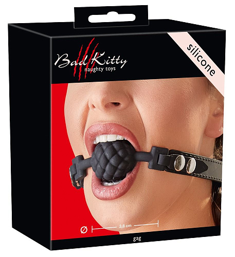 Чёрный силиконовый рельефный кляп Orion Silicone Ball Gag 24926601001