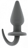 Серая анальная пробка с гибкой ручкой Shots Media BV SONO №9 SON009GRY