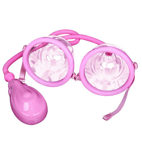 Двойная вакуумная автоматическая помпа розового цвета для груди Baile BREAST ENLARGEMENT PUMP BI-014091-3