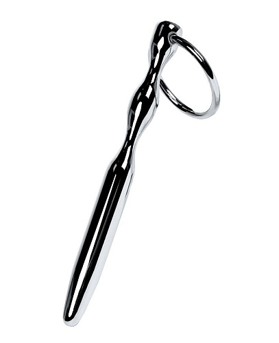 Стальной уретральный плаг-пуля с креплением под кольцо ToyFa Metal 717320