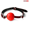 Красно-чёрный пластиковый кляп-шарик с отверстиями Bior toys Ball Gag MLF-90084-3