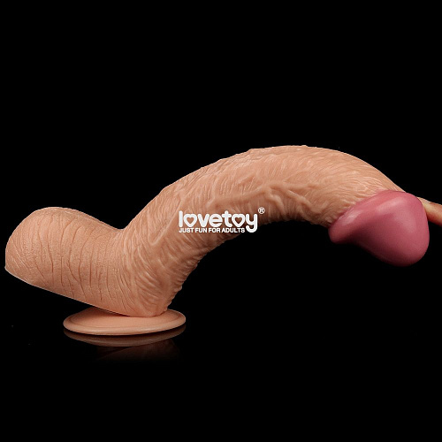 Телесный фаллоимитатор-гигант на присоске Lovetoy LV2207 (26,7 см)