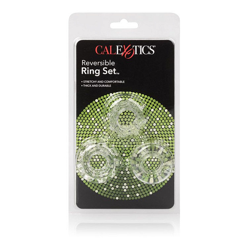 Набор из 3 прозрачных эрекционных колец California Exotic Novelties Reversible Ring Set SE-1433-00-2