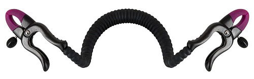 Чёрно-фиолетовый зажим на половые губы с гибкой перемычкой для G-стимуляции Orion 0510602