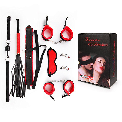 Соблазнительный черно-красный игровой набор БДСМ Bior toys MLF-90496