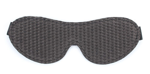 Чёрная маска из кожи с тиснением БДСМ арсенал 58012