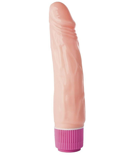 Реалистичный многоскоростной вибратор телесного цвета с ярко выраженной головкой A-toys 761015 (19 см)