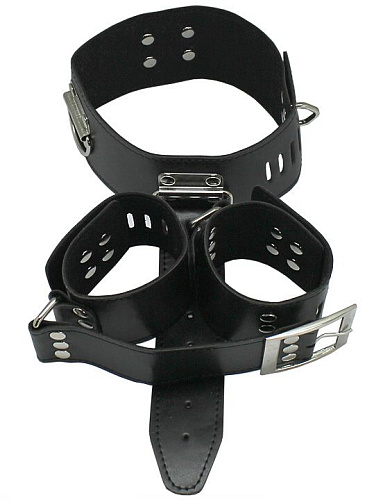 Чёрный фиксатор шея-руки Eroticon PentHouse P3210B