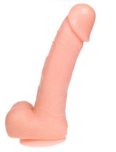 Телесный вибратор со вращающейся головкой и присоской Eroticon 30066 (20 см)