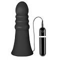 Большой чёрный анальный вибратор Dream Toys MENZSTUFF VIBRATING BUTTCRASHER RIBBED 21018 (20 см)