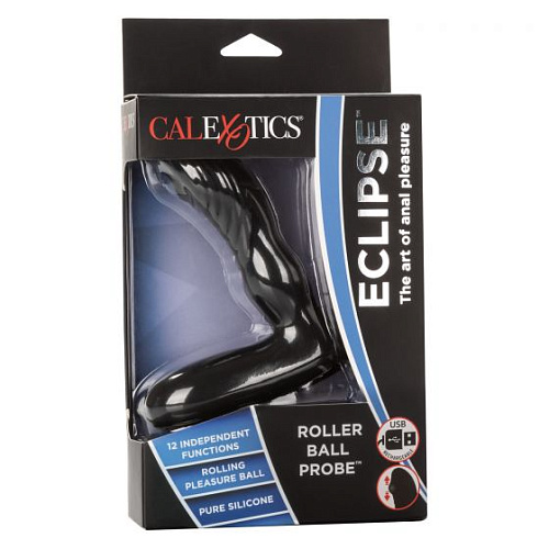 Перезаряжаемый массажёр простаты в чёрном цвете California Exotic Novelties Eclipse Roller Ball Probe SE-0436-50-3 (12,75 см)
