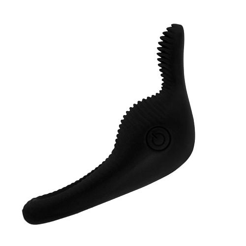 Чёрное эрекционное виброкольцо Baile Thimble BI-210142-0801