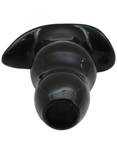 Чёрная анальная пробка с тоннелем Eroticon 31049 (15 см)