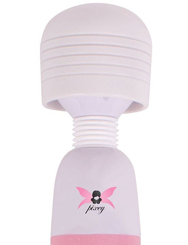 Бело-розовый, работающий от USB вибромассажёр Pixey Pixey Wand Pink Edition 122-F1100 (32 см)