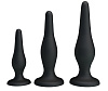 Набор из 3 чёрных силиконовых анальных пробок для начинающих Baile Mini Anal Kit BI-014456H-0801