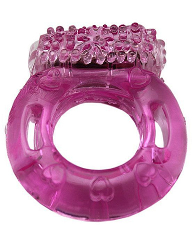 Эрекционное кольцо с виброэлементом и пупырышками Eroticon 31005