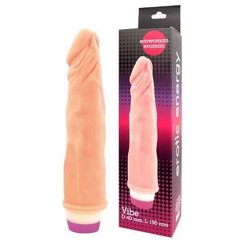 Вибратор телесного цвета Bior toys Realistic Cock Vibe EE-10048 (21 см)