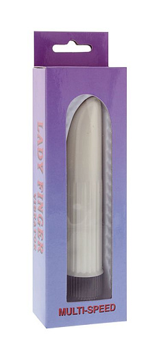 Молочный классический вибратор Seven Creations LADY FINGER VIBRATOR PEARL WHITE 4040IV-BX (11,5 см)