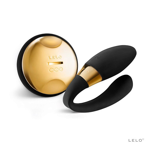 Чёрный вибратор для пар с декором из золота Lelo Tiani 24K Obsidian Black LEL3101