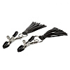 Зажимы на соски с кожаными кистями California Exotic Novelties Playful Tassels Nipple Clamps SE-2614-05-2