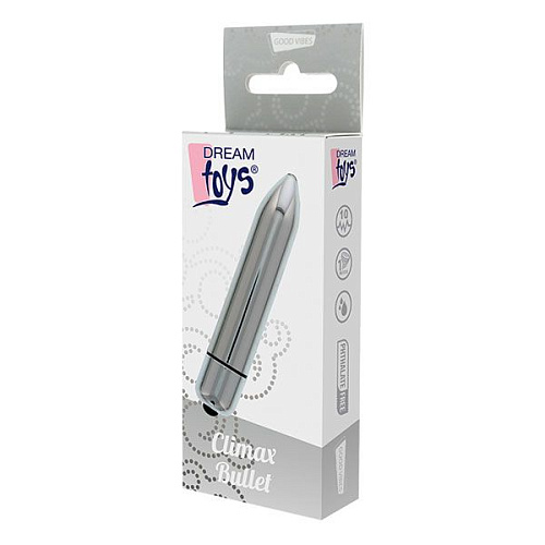 Серебристый мини-вибратор Dream Toys CLIMAX BULLET 21412 (8,5 см)