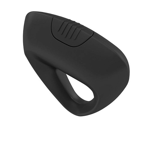 Эрекционное кольцо чёрного цвета OVO B9 BLACK