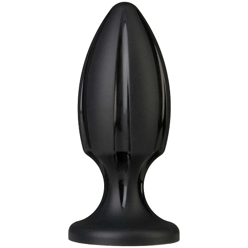 Чёрная анальная пробка Doc Johnson Platinum Premium Silicone - The Rocket - Black 0103-30-BX (12 см)