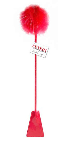 Красный стек с пуховкой на конце Pipedream CROP RED PD3749-15