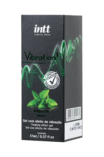 Жидкий массажный гель с ароматом мяты и эффектом вибрации INTT VIBRATION Mint  FU21