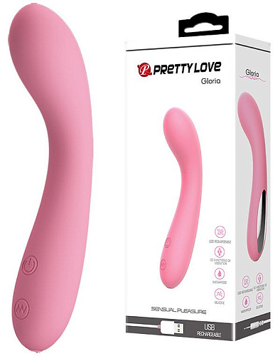 Нежно-розовый изогнутый вибратор Baile Gloria BI-014281-1 (16 см)