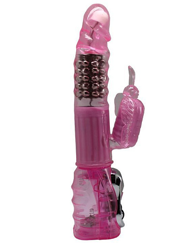 Розовый вибратор с ротацией Eroticon Agent 007 30438 (25,5 см)
