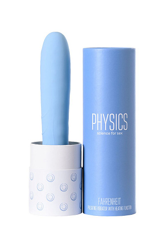 Голубой силиконовый вибратор с функцией нагрева и пульсирующими шариками ToyFa FAHRENHEIT 796006 (19 см)