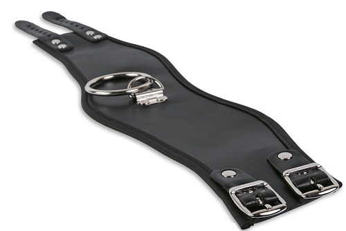 Чёрный широкий анатомический ошейник Пикантные штучки DP080