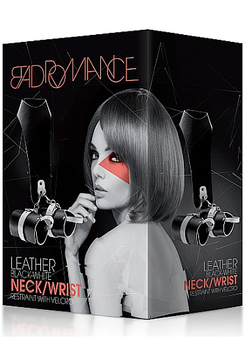 Черный кожаный бандаж с оковами Shots Media BV BAD011