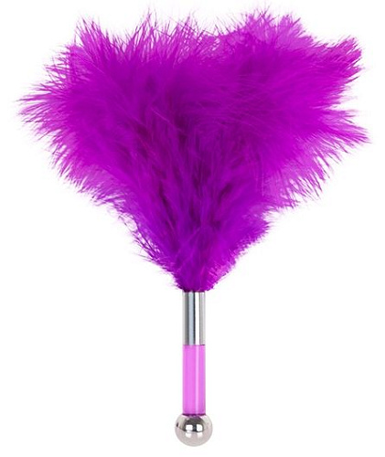 Фиолетовая метёлка-пуховка с круглым наконечником Blush Novelties FEATHER TICKLER 520119 (24 см)