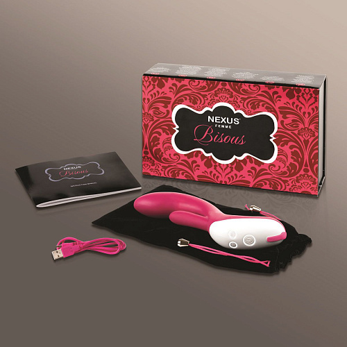 Розово-белый вибратор c ротацией Nexus Range Bisous E24796 (23 см)