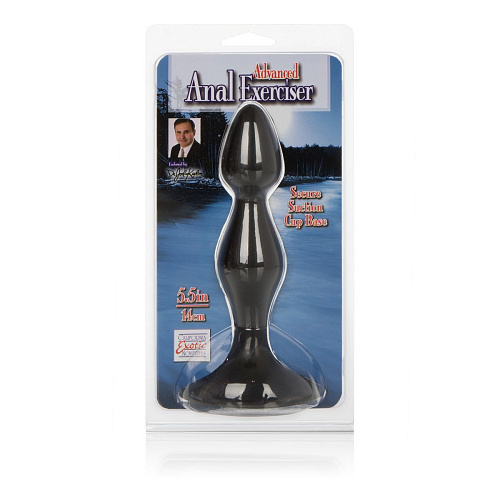 Чёрная анальная пробка из резины California Exotic Novelties Dr. Joel Kaplan Advanced Anal Exerciser SE-5641-20-2 (14 см)