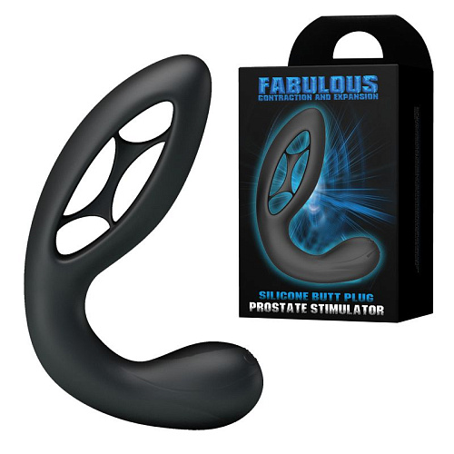 Чёрный массажёр простаты с вибрацией Baile Fabulous Prostate Stimulator LKS205